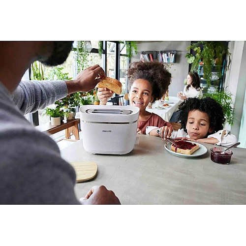 Тостер Philips Series Eco Conscious Edition 830Вт, кришка від пилу, пластик, білий