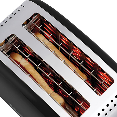 Тостер Russell Hobbs Colours Plus 1600Вт, підігрів, розморожування, метал., чорний