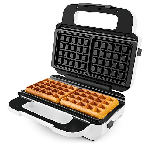Мультимейкер Tefal Snack XL 850Вт, тефлон, 3 пластини, корпус-пластик, біло-чорний