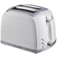 Тостер Russell Hobbs Honeycomb 850Вт, широкі слоти, пластик, білий
