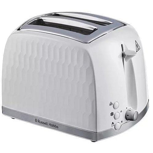 Тостер Russell Hobbs Honeycomb 850Вт, широкі слоти, пластик, білий