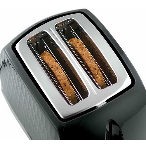 Тостер Russell Hobbs Honeycomb 850Вт, широкі слоти, пластик, чорний
