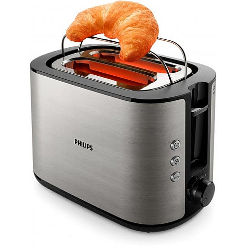 Тостер Philips WiWa Collection 950Вт, металл/пластик, черный