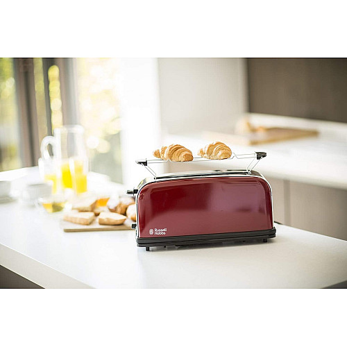 Тостер Russell Hobbs Classic 1100Вт, довгі слоти, метал, червоний