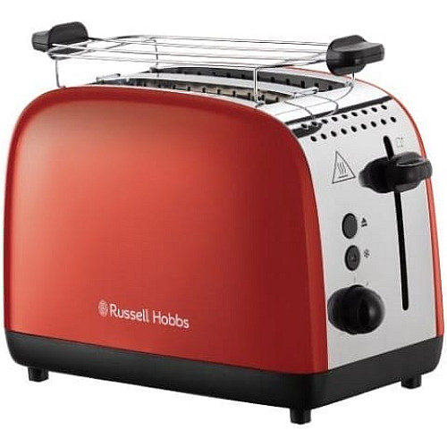 Тостер Russell Hobbs Colours Plus 1600Вт, подогрев, размораживание, металл., красный
