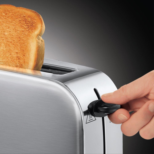 Тостер Russell Hobbs Oxford 1000Вт, довгі слоти, метал, сріблястий
