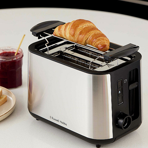 Тостер  Russell Hobbs Heaton, нержав., підігрів,разморозка, чорний+нерж