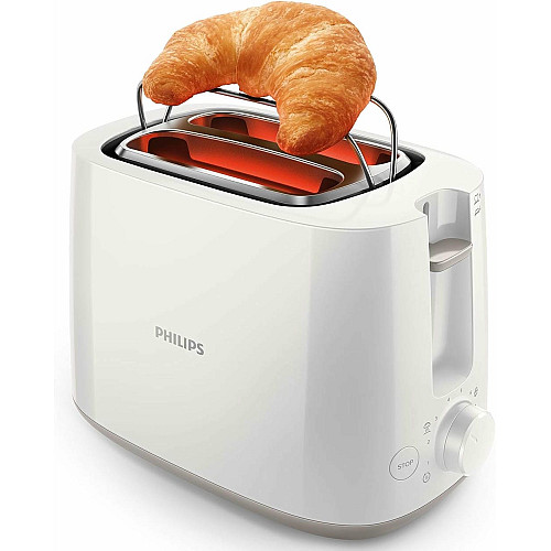 Тостер Philips Daily Collection 830Вт, пластик, білий