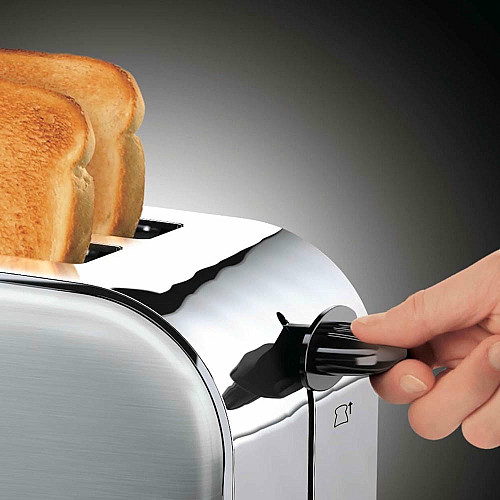 Тостер Russell Hobbs Oxford 1600Вт, длинные слоты на 4 тоста, металл, серебристый