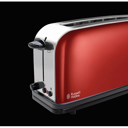 Тостер Russell Hobbs Classic 1100Вт, довгі слоти, метал, червоний