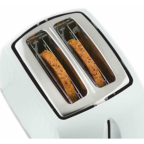 Тостер Russell Hobbs Honeycomb 850Вт, широкі слоти, пластик, білий