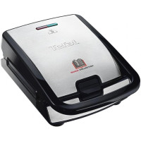 Мультимейкер Tefal Snack collection 700Вт, тефлон, 3 пластини, корпус-нержав.сталь/пластик, чорний