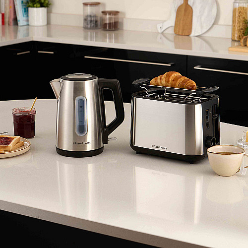 Тостер  Russell Hobbs Heaton, нержав., підігрів,разморозка, чорний+нерж