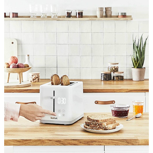 Тостер Tefal Sense 850Вт, LED дисплей, метал/пластик, білий