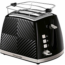 Тостер Russell Hobbs GrooWe 2 Slice 850Вт, підігрів, розморожування, пластик, чорний