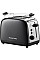 Тостер Russell Hobbs Colours Plus 1600Вт, підігрів, розморожування, метал., чорний