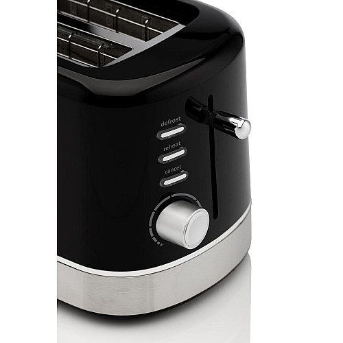 Тостер Gorenje 850Вт, підігрів, розморожування, пластик, чорний