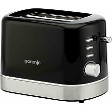 Тостер Gorenje 850Вт, підігрів, розморожування, пластик, чорний