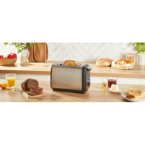 Тостер Tefal Subito 1100Вт, размораживание, щипцы, нерж. сталь, черный