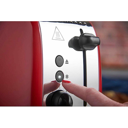 Тостер Russell Hobbs Colours Plus 1600Вт, подогрев, размораживание, металл., красный