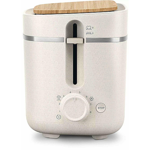 Тостер Philips Series Eco Conscious Edition 830Вт, кришка від пилу, пластик, білий