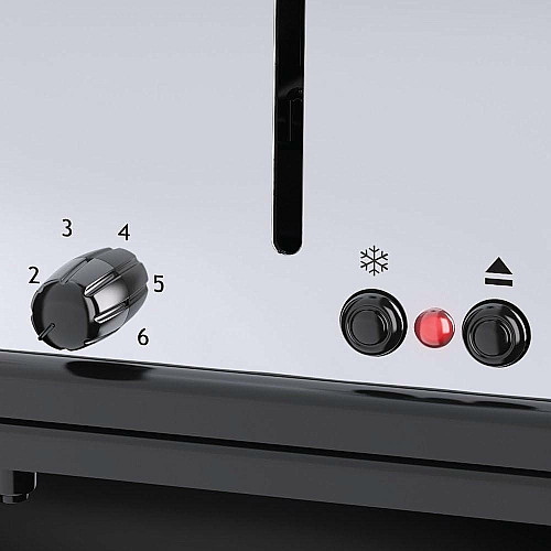 Тостер Russell Hobbs Oxford 1600Вт, длинные слоты на 4 тоста, металл, серебристый