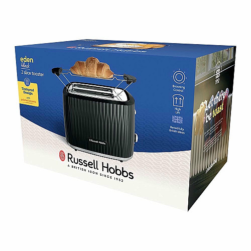 Тостер  Russell Hobbs Eden 800Вт, пластик, підігрів,разморозка, чорний