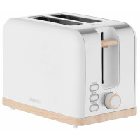Тостер ARDESTO Wood Modern, 800Вт, металл, 2 слота, белый