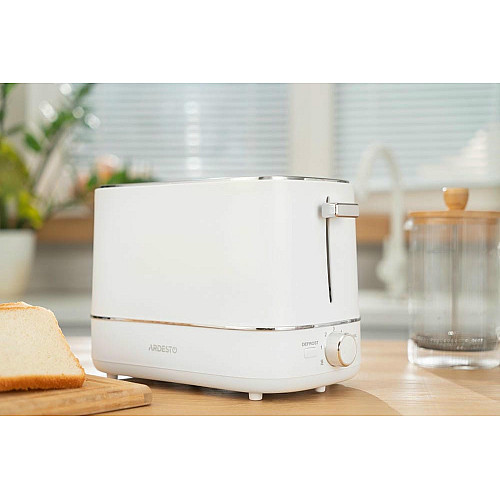 Тостер ARDESTO Timeless Elegance, 800Вт, пластик, 2 слоти, білий