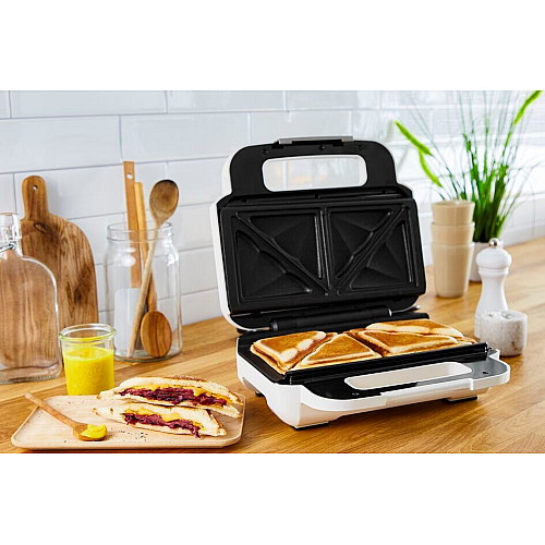 Мультимейкер Tefal Snack XL 850Вт, тефлон, 3 пластини, корпус-пластик, біло-чорний