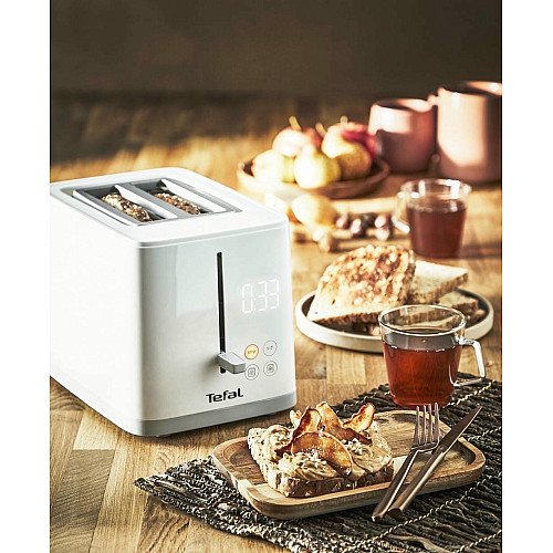 Тостер Tefal Sense 850Вт, LED дисплей, метал/пластик, білий
