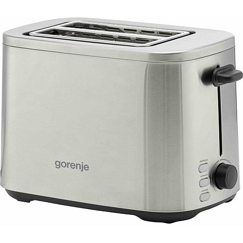 Тостер Gorenje 800Вт, подогрев, размораживание, пластик, серебристый