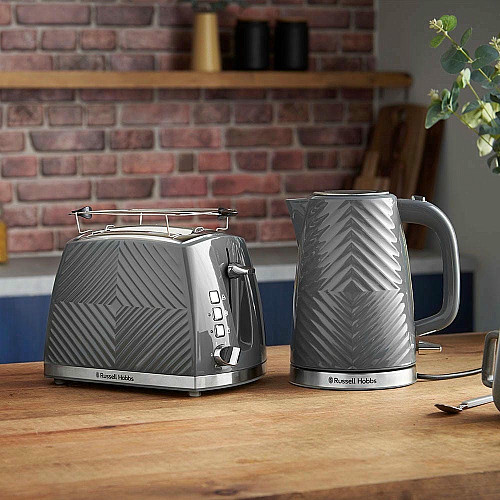 Тостер Russell Hobbs GrooWe 2 Slice 850Вт, подогрев, размораживание, пластик, серый