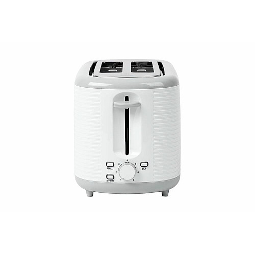 Тостер ARDESTO White stripes T-F17WG 930Вт, пластик, білий+сірий
