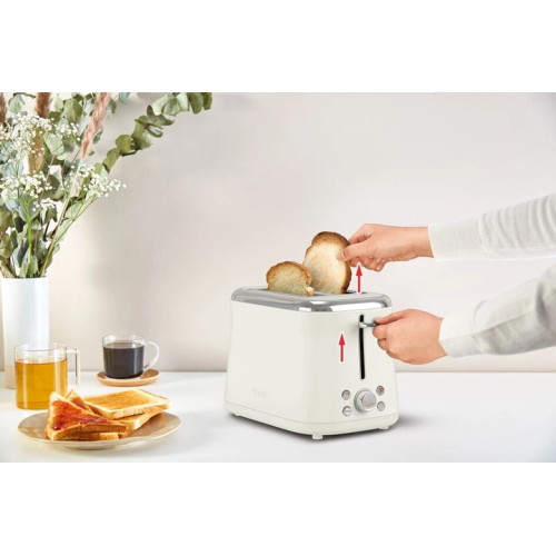 Тостер Tefal Collection 850Вт, розморожування, пластик, бежевий