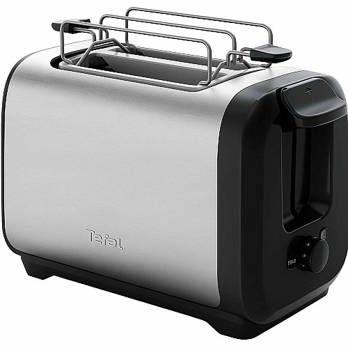 Тостер Tefal Subito 1100Вт, размораживание, щипцы, нерж. сталь, черный