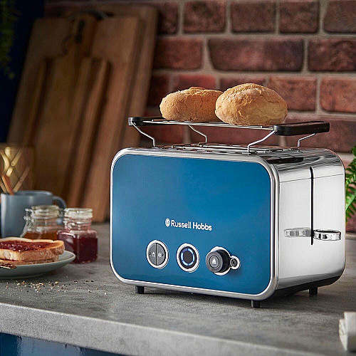 Тостер Russell Hobbs Distinctions 2-Slice 1670Вт, подогрев, размораживание, пластик, синий