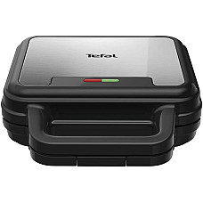 Мультимейкер Tefal UltraCompact 3in1 700Вт, тефлон, 3 пластини, корпус-метал, чорно-сірий