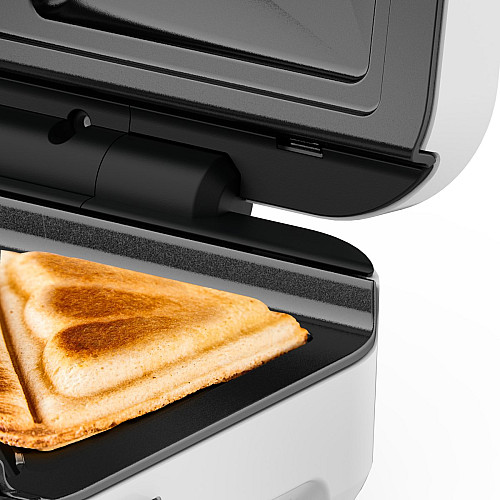 Мультимейкер Tefal Snack XL 850Вт, тефлон, 3 пластини, корпус-пластик, біло-чорний