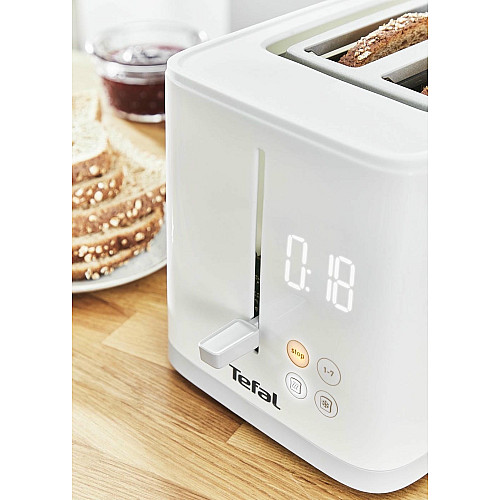 Тостер Tefal Sense 850Вт, LED дисплей, метал/пластик, білий
