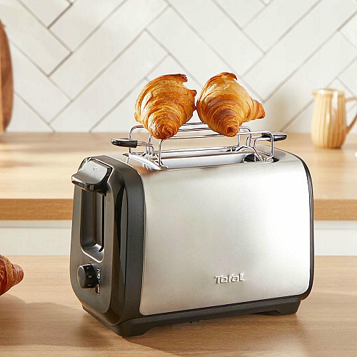Тостер Tefal Subito 1100Вт, размораживание, щипцы, нерж. сталь, черный