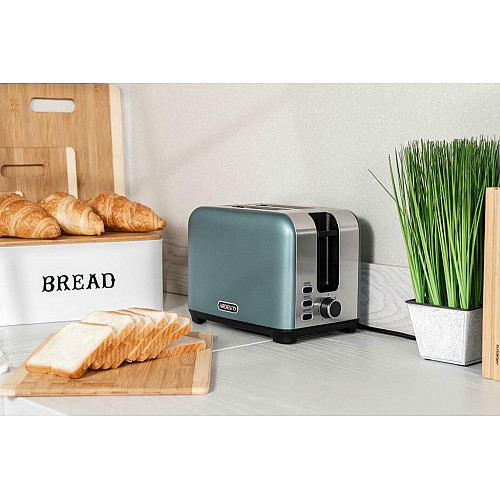 Тостер ARDESTO Mint Harmony 800Вт, метал, м'ятно-сріблястий