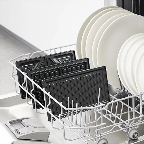 Мультимейкер Tefal UltraCompact 3in1 700Вт, тефлон, 3 пластини, корпус-метал, чорно-сірий