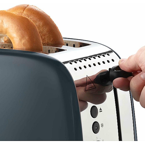Тостер Russell Hobbs Colours Plus 1600Вт, подогрев, размораживание, металл., серый