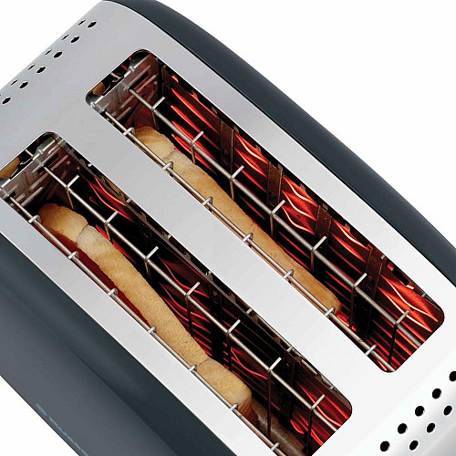 Тостер Russell Hobbs Colours Plus 1600Вт, подогрев, размораживание, металл., серый