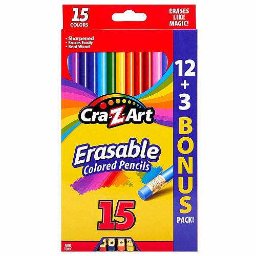 Кольорові олівці Cra-Z-Art з гумкою, 15шт