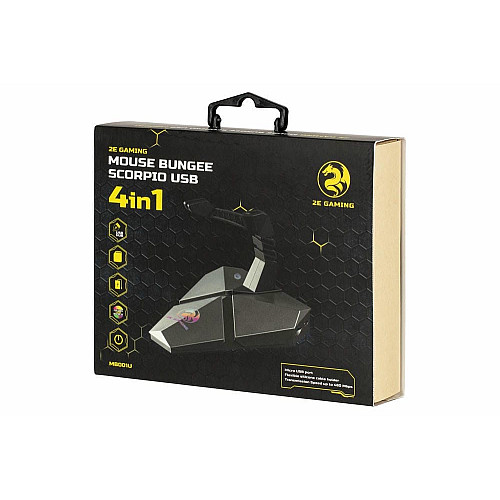 Тримач кабелю 2E GAMING Scorpio 4в1, LED, сірий