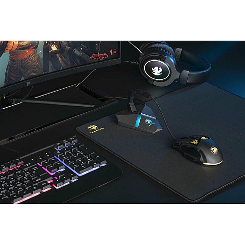 Тримач кабелю 2E GAMING Scorpio 4в1, LED, сірий
