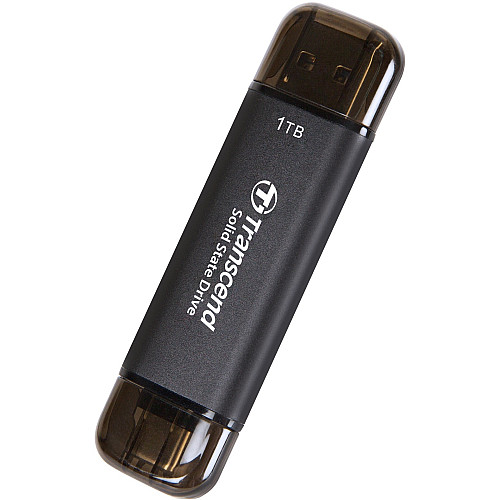 Портативний SSD Transcend 1TB USB 3.1 Gen 2 Type-A + Type-C ESD310 Чорний