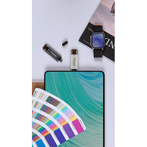 Портативний SSD Transcend  512GB USB 3.1 Gen 2 Type-A + Type-C ESD310 Чорний